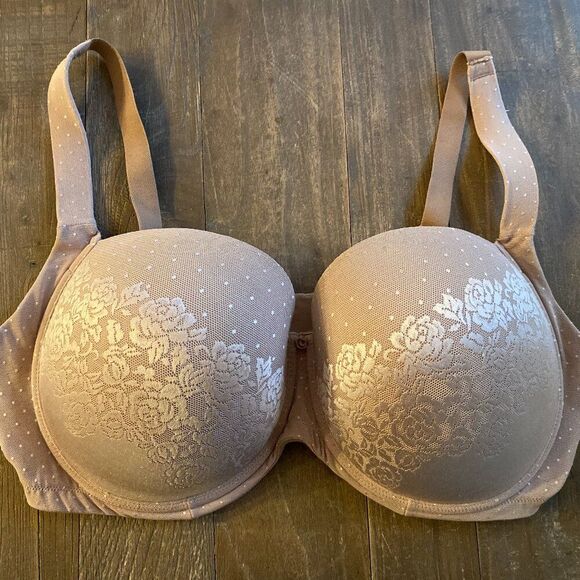 Soma Stunning Support Full Coverage Bra Size 40G Tan Color Lace Floral Underwire - Picture 1 of 3